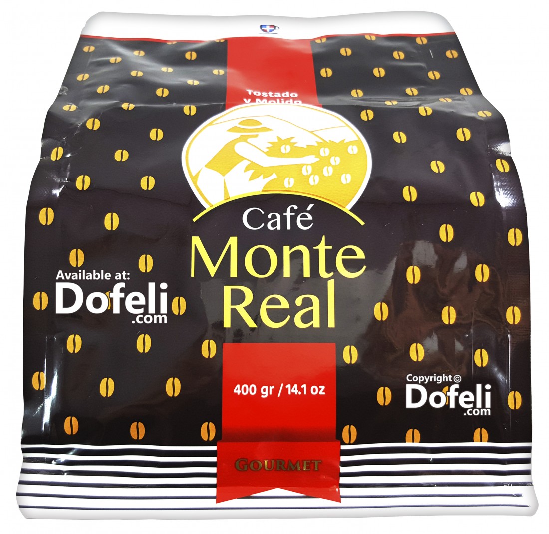 Dominican ground coffee Monte Real, a bold and aromatic coffee made from premium beans.